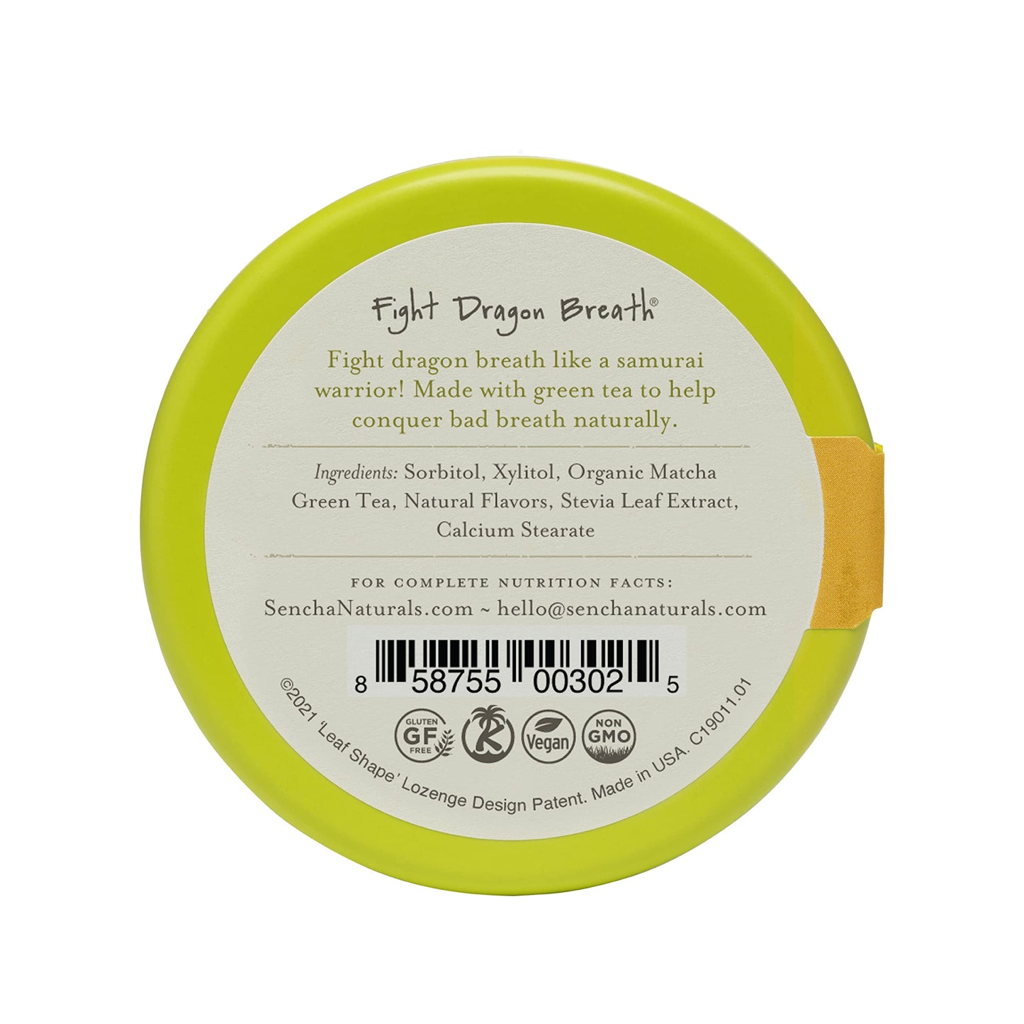 Sen Cha Naturals Green Tea Mints, Tropical Mango, 1.2 Oz (Pack Of 6)