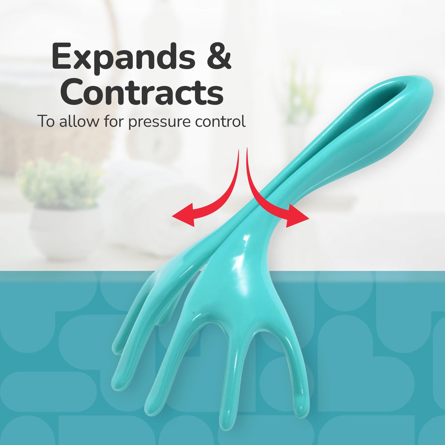 BioSwiss Teal Head Massager - Handheld Scalp & Temple Massage Tool for Relaxation, Hair Stimulation, and Stress Relief