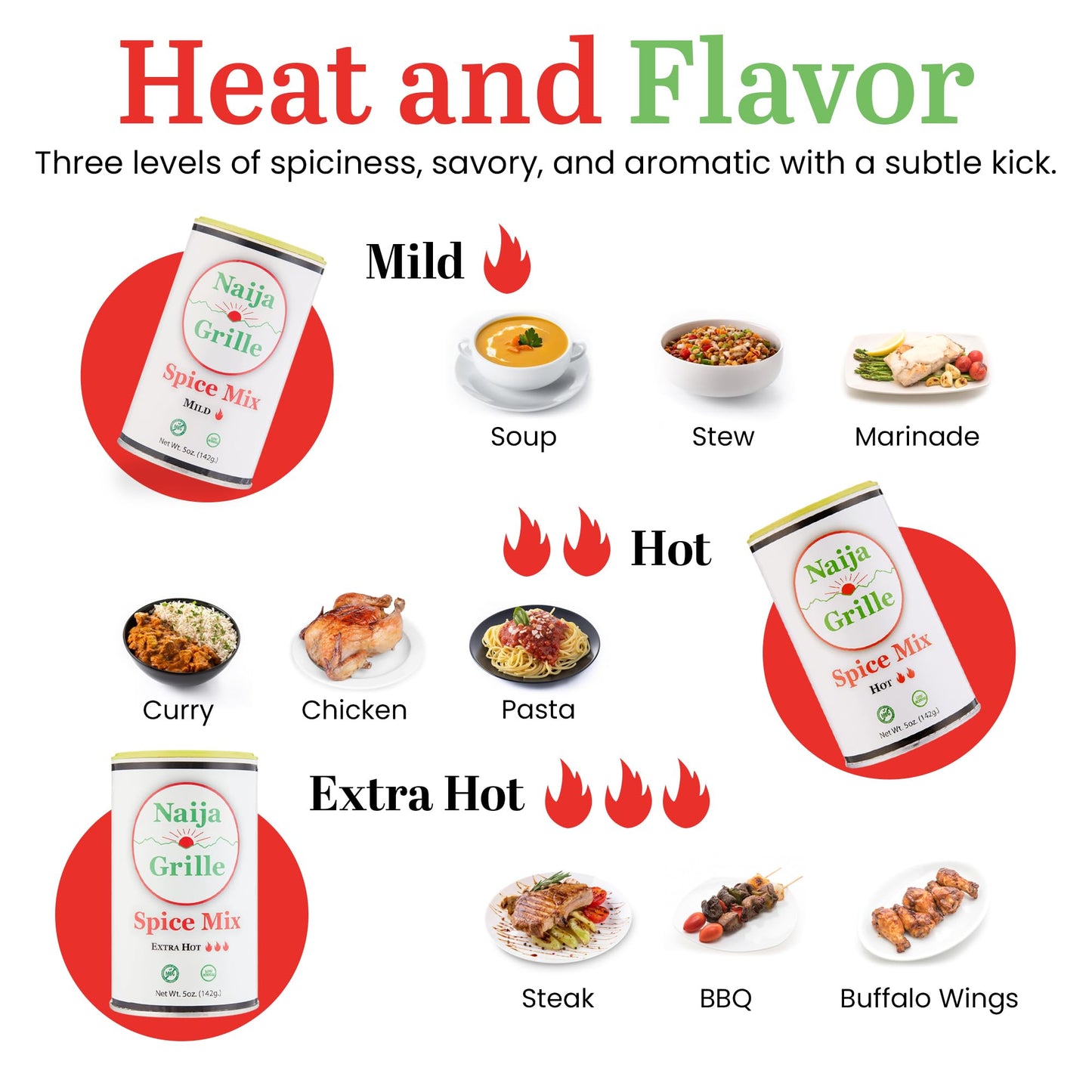 Naija Grille Seasoning - Mild - All Purpose Spice Mix For Chicken, Beef, Fish, Vegetables, And More - Elevate Flavor With Versat