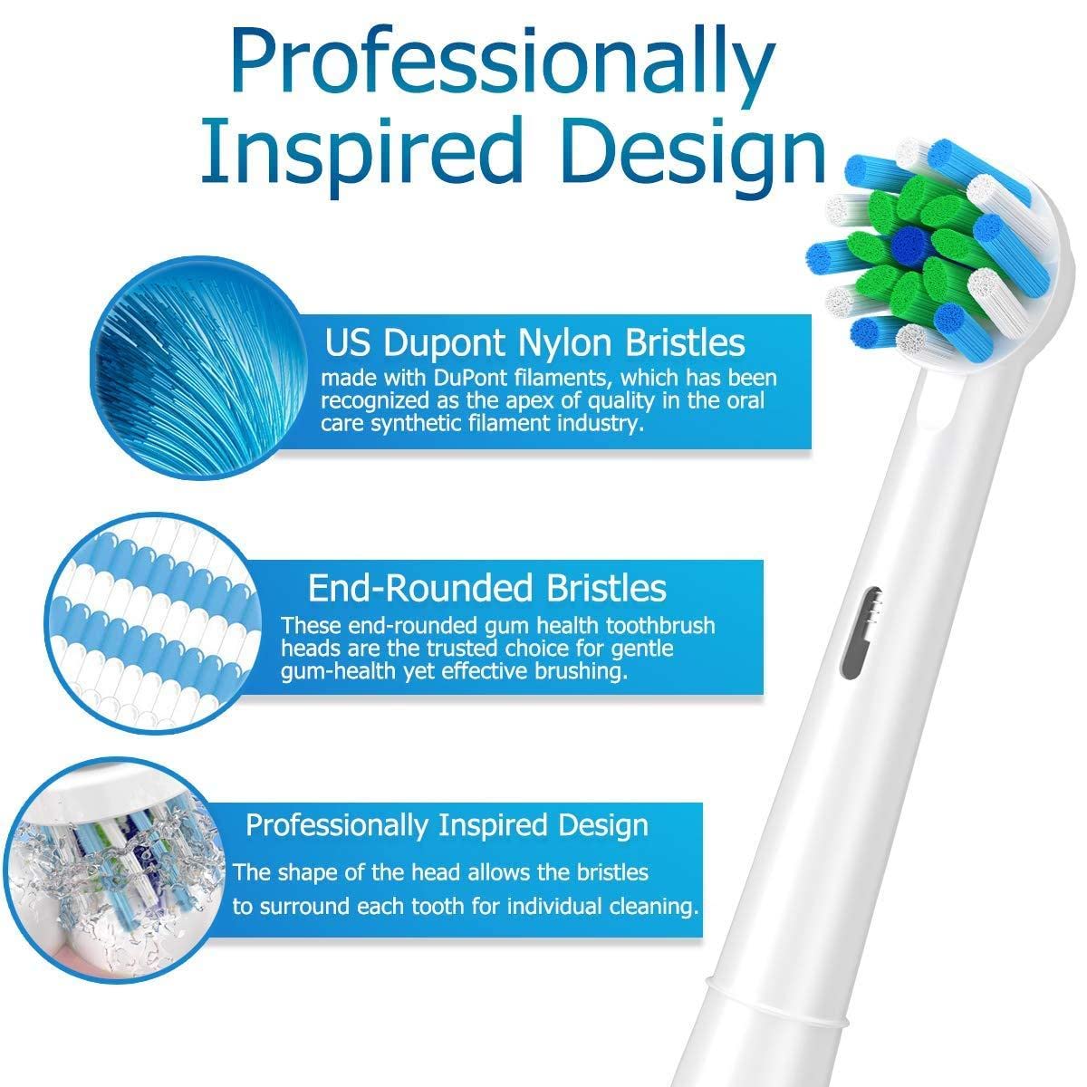 Replacement Brush Heads Fit For Braun Oral B, Compatible With Oral-B Pro 1000/2000/3000/5000/6000 Smart And Genius Electric Toot