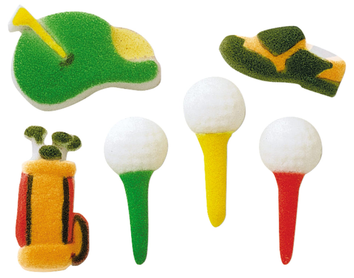 Lucks Dec-Ons Decorations Molded Sugar/Cup-Cake Topper  Golf Assortment  1.25 Inch  160 Count