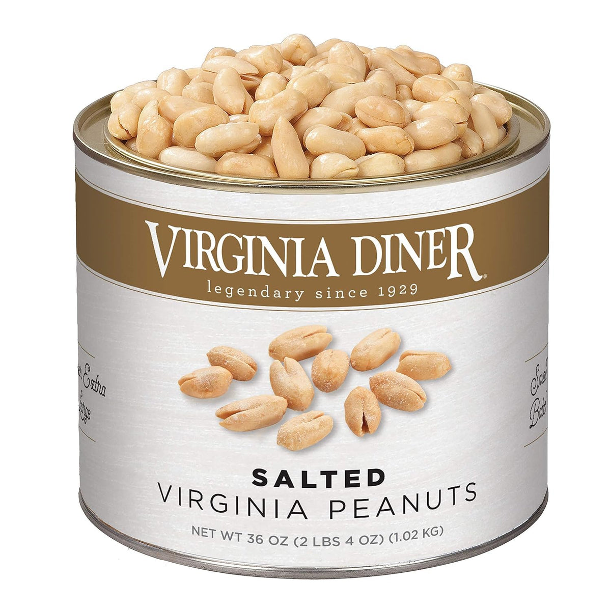LYZAS SWEETS &   Gift Bundle - Virginia Diner Salted Peanuts (36oz) & Savage Raging Inferno Peanuts (9oz) - Resealable Cans