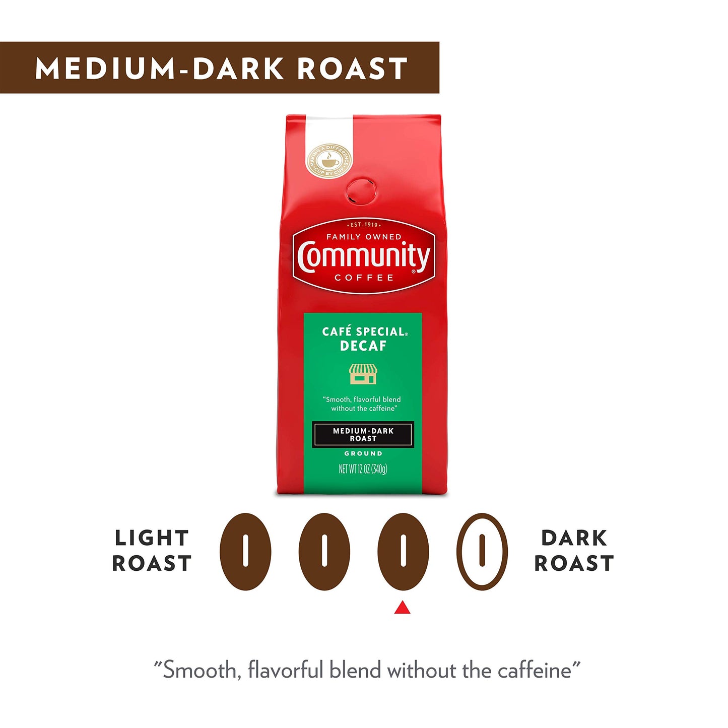 Community Coffee Cafe Special 72 Ounce  Decaffeinated Ground Coffee  12 Ounce (Pack of 6)