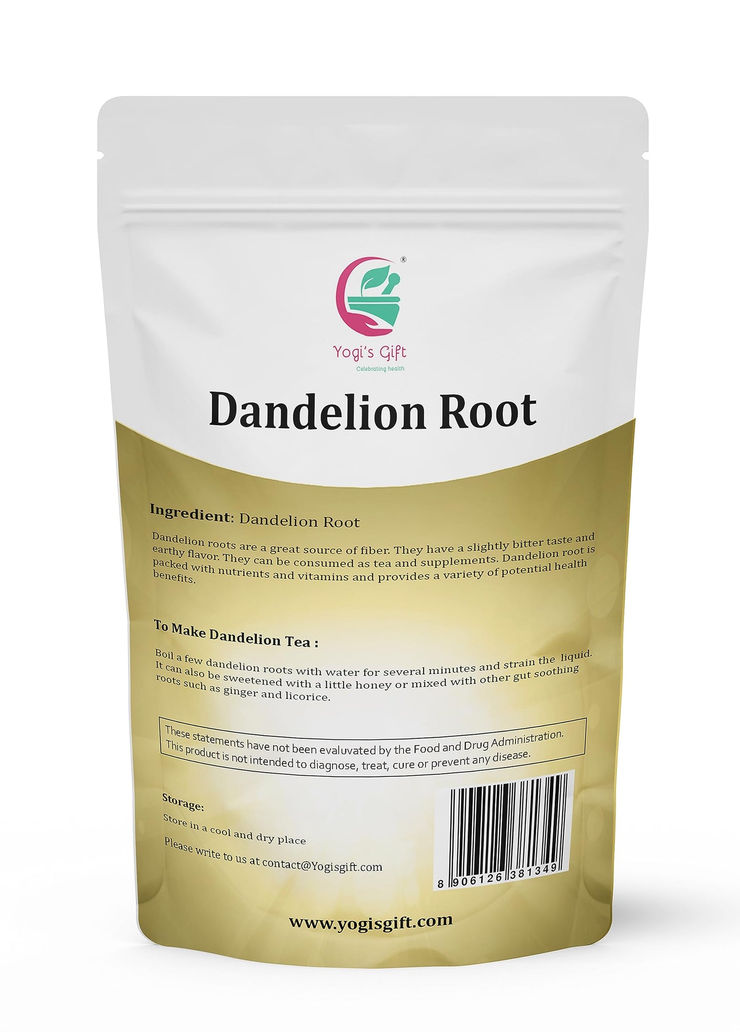 YOGI’S GIFT Dandelion Root - Raw Whole Root, 1 Pound Pack
