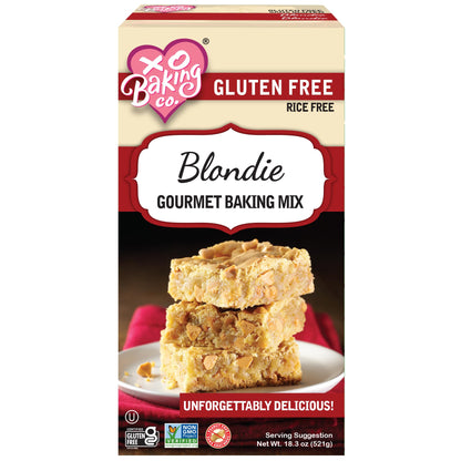 XO Baking Co. Gluten Free Blondie Gourmet Baking Mix; Non-GMO; Kosher; Rice Free; Dairy Free; Peanut Free; No Preservatives; No 