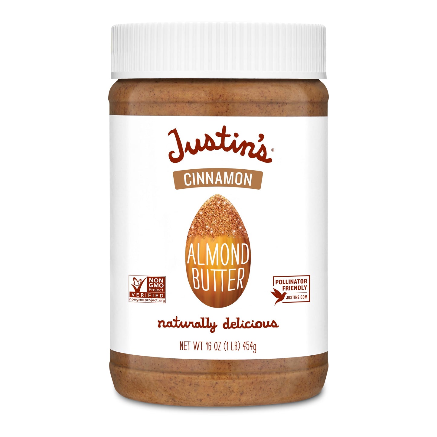 Justin'S Cinnamon Almond Butter, No Stir, Gluten-Free, Non-Gmo, Responsibly Sourced, 16 Ounce Jar