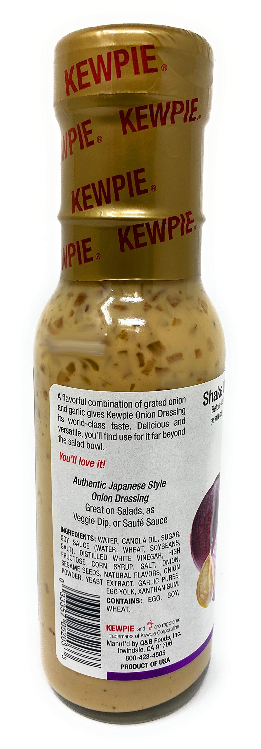 Kewpie Japanese Onion Dressing With Garlic 8Oz (236Ml), 1 Pack