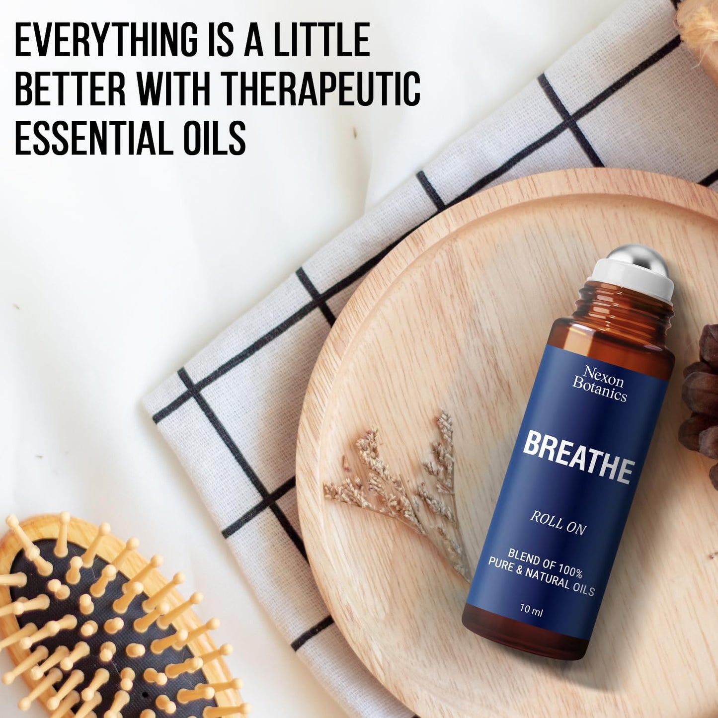 Breathe Ease Essential Oil Roll On Blend 10Ml - Breathe Easy Essential Oil Roll-On - Pure Eucalyptus, Peppermint, And Rosemary O