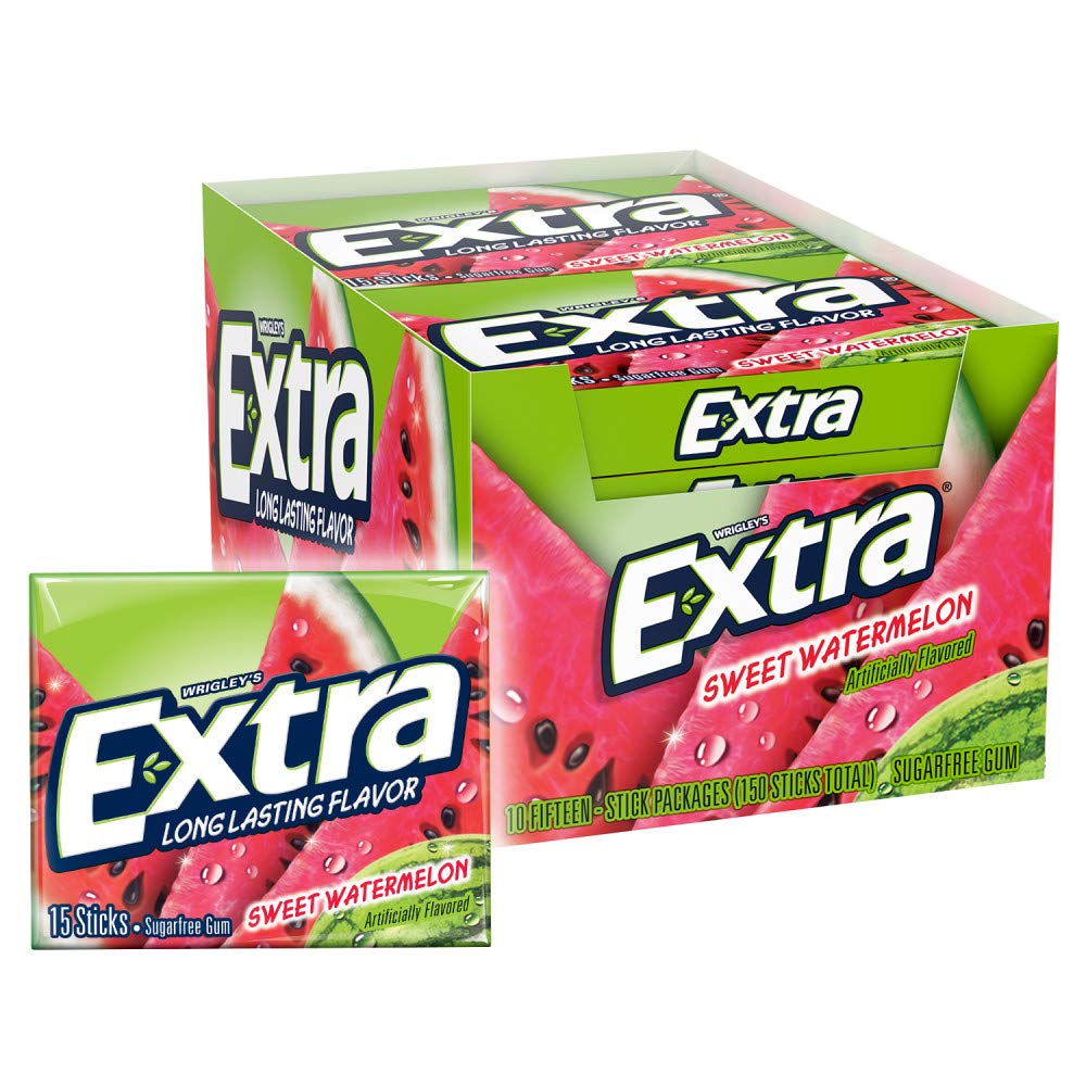 EXTRA Gum Sweet Watermelon Sugarfree Gum Bulk, Individually Wrapped, Long-Lasting Juicy Watermelon Flavor, Perfect for Fresh Bre