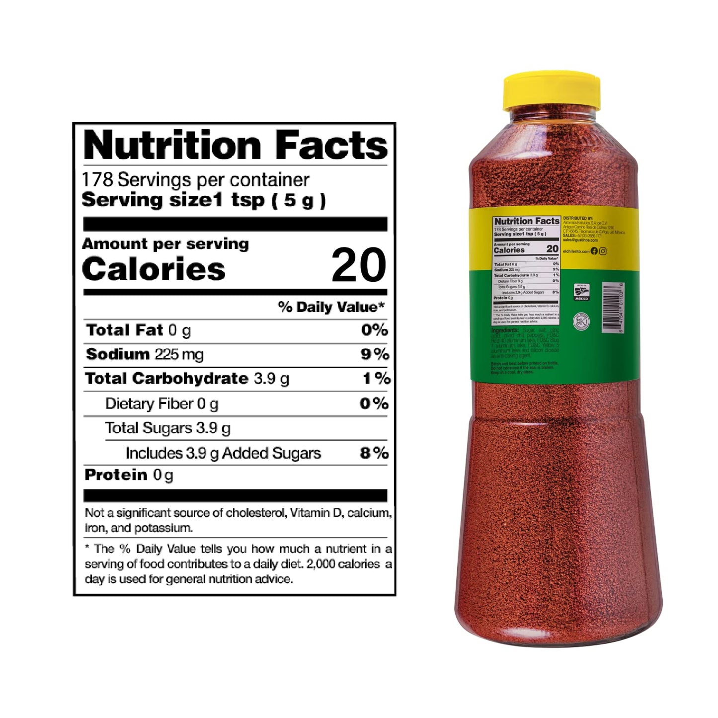 El Chilerito Candy Powder Chamoy Flavor 960g - Kosher, Red, for Sweets, Snacks, Fruits, Drinks, and Cocktails