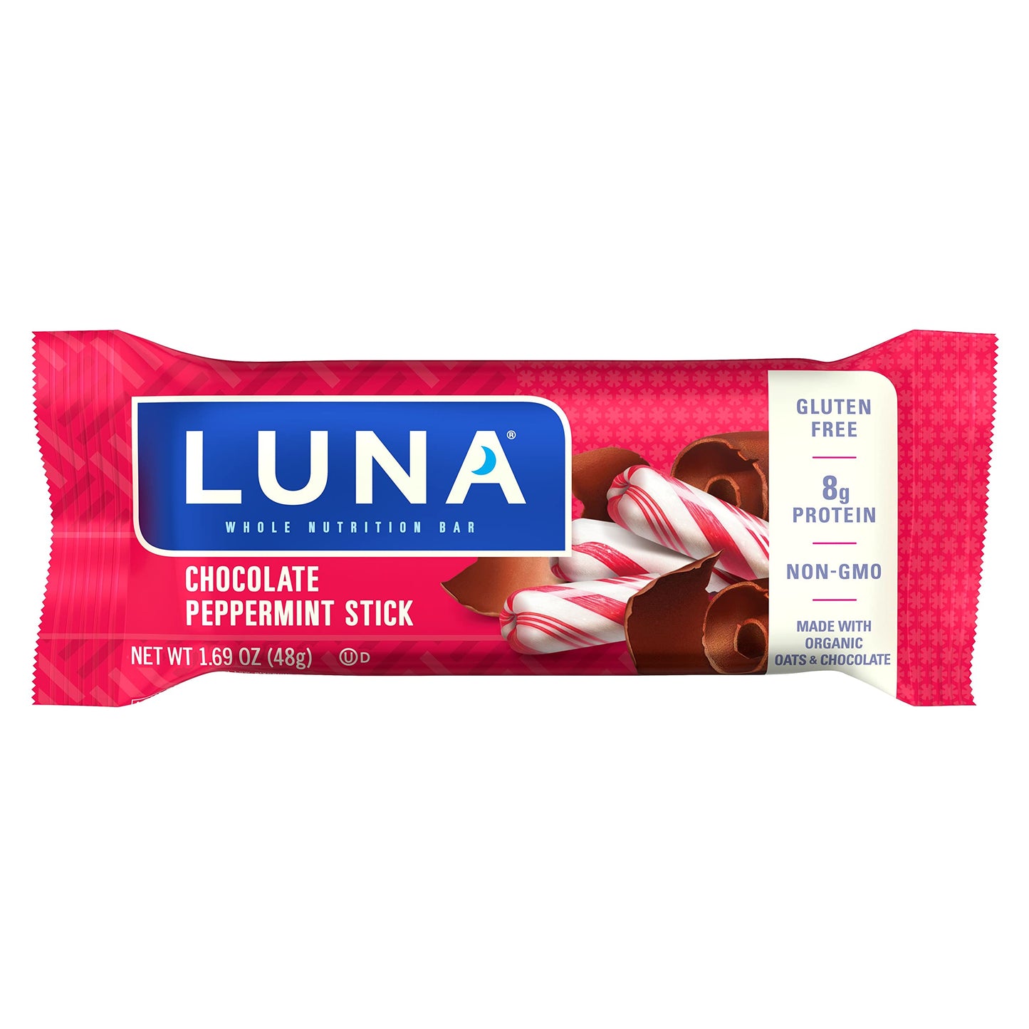 Luna Bar - Gluten Free Snack Bars - Chocolate Peppermint Stick -8G Of Protein - Non-Gmo - Plant-Based Wholesome Snacking - On Th
