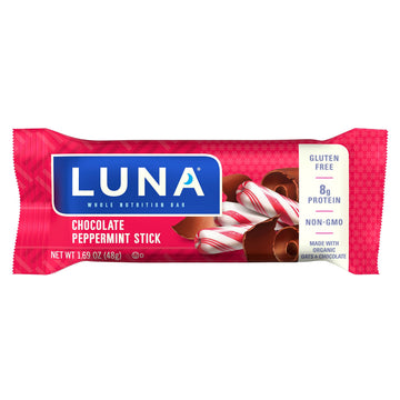 Luna Bar - Gluten Free Snack Bars - Chocolate Peppermint Stick -8G Of Protein - Non-Gmo - Plant-Based Wholesome Snacking - On Th
