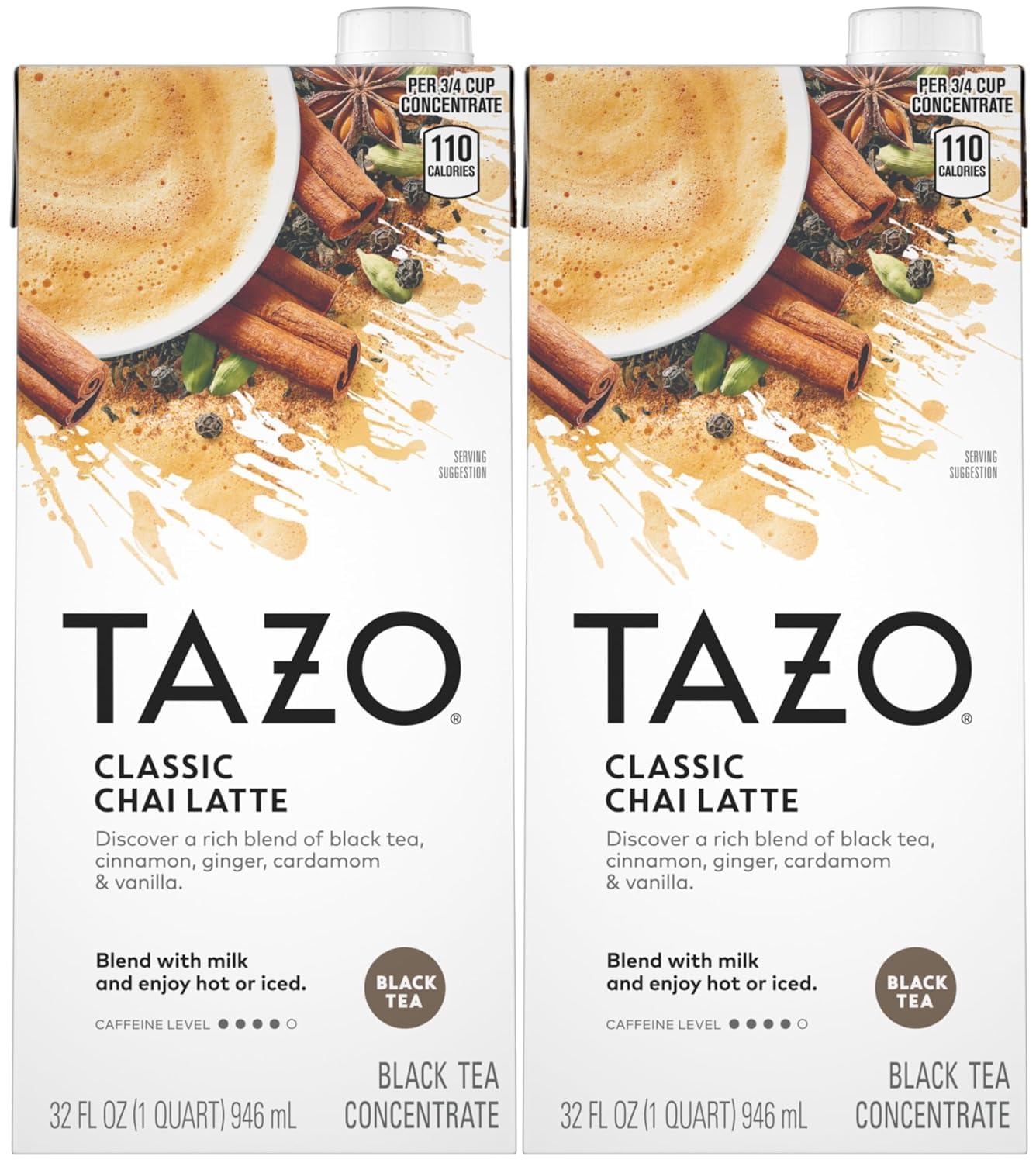 Tazo Chai Tea Latte Concentrate 32 Oz (2x32 Oz)