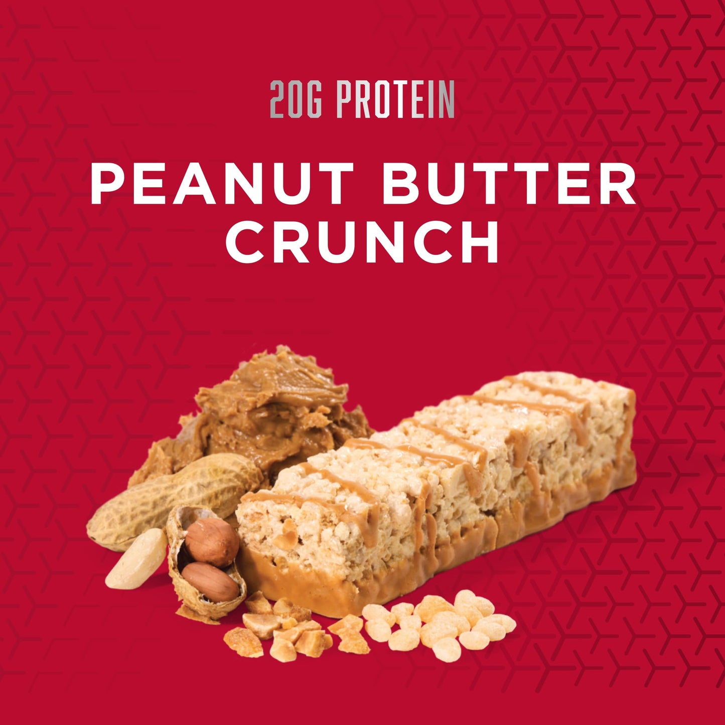 Bsn Protein Crisp Bar, Protein Snack Bars, Crunch Bars With Whey Protein And Fiber, Gluten Free, Peanut Butter Crunch, 12 Count