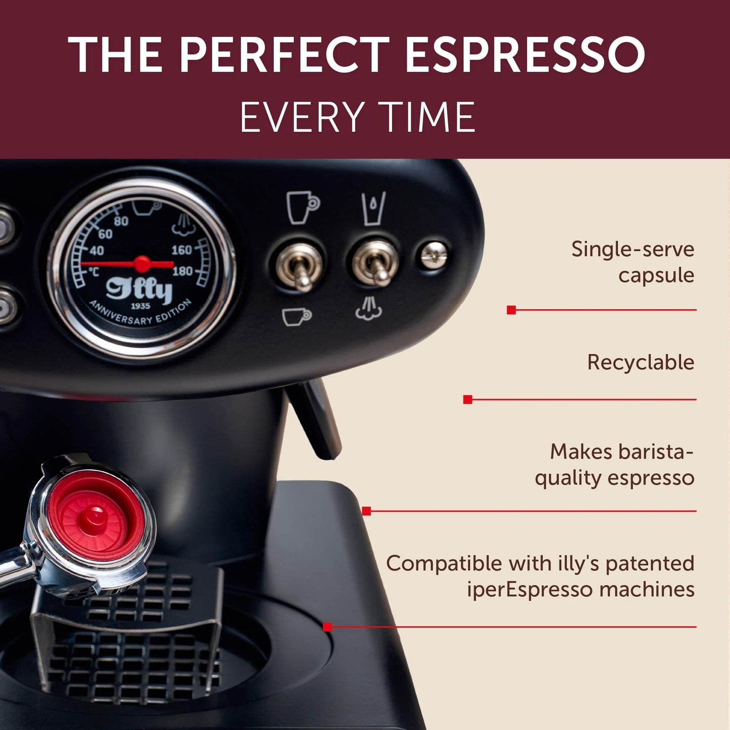 Illy Coffee IperEspresso Capsules - Single-Serve Coffee Capsules & Pods - Intenso Dark Roast - Notes of Cocoa  Dried Fruit  and Full-Bodied Taste - 100% Arabica - 18 Count (Pack of 6)