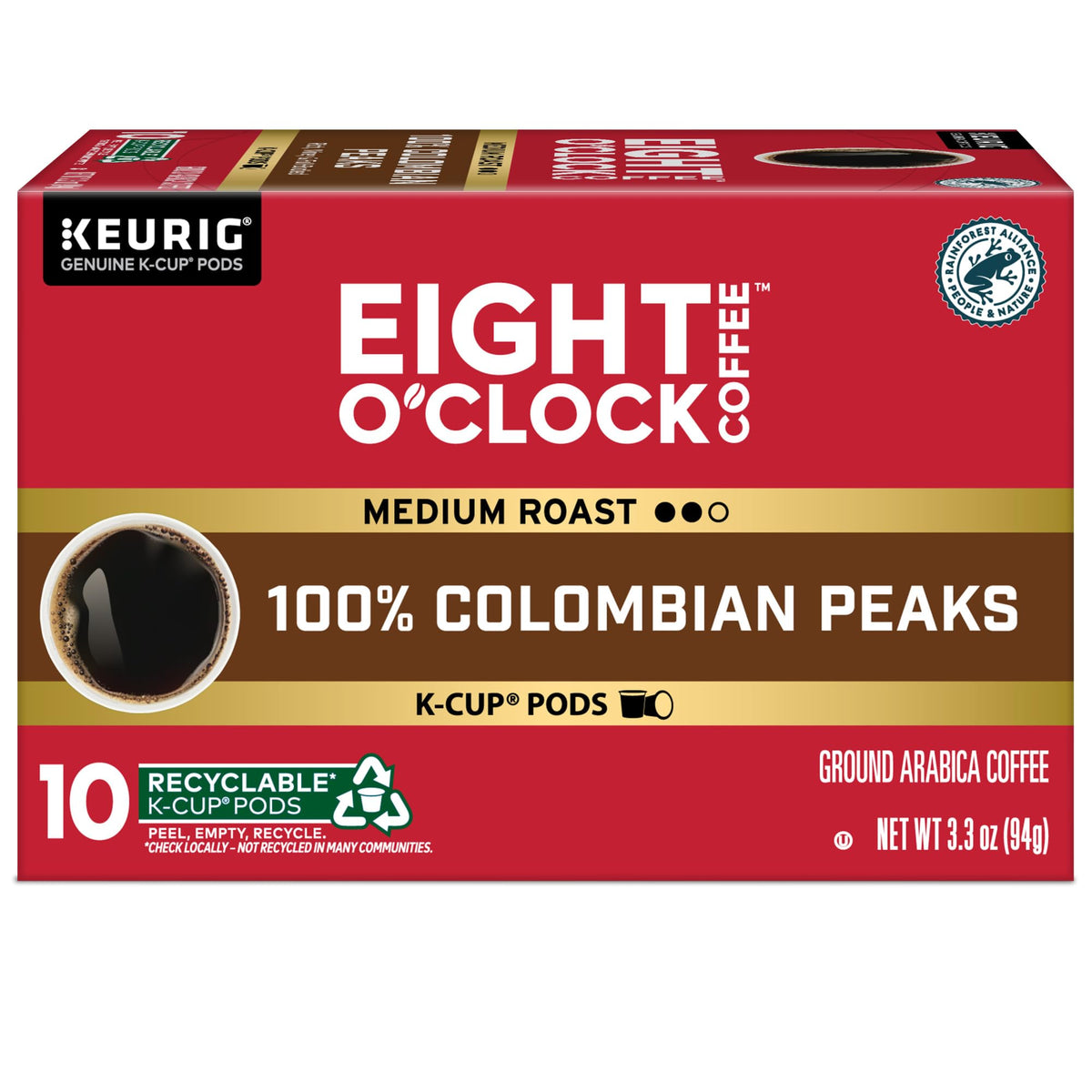 Eight OClock Coffee Colombian Peaks Keurig Single-Serve K-Cup Pods  Medium Roast Coffee  60 Count