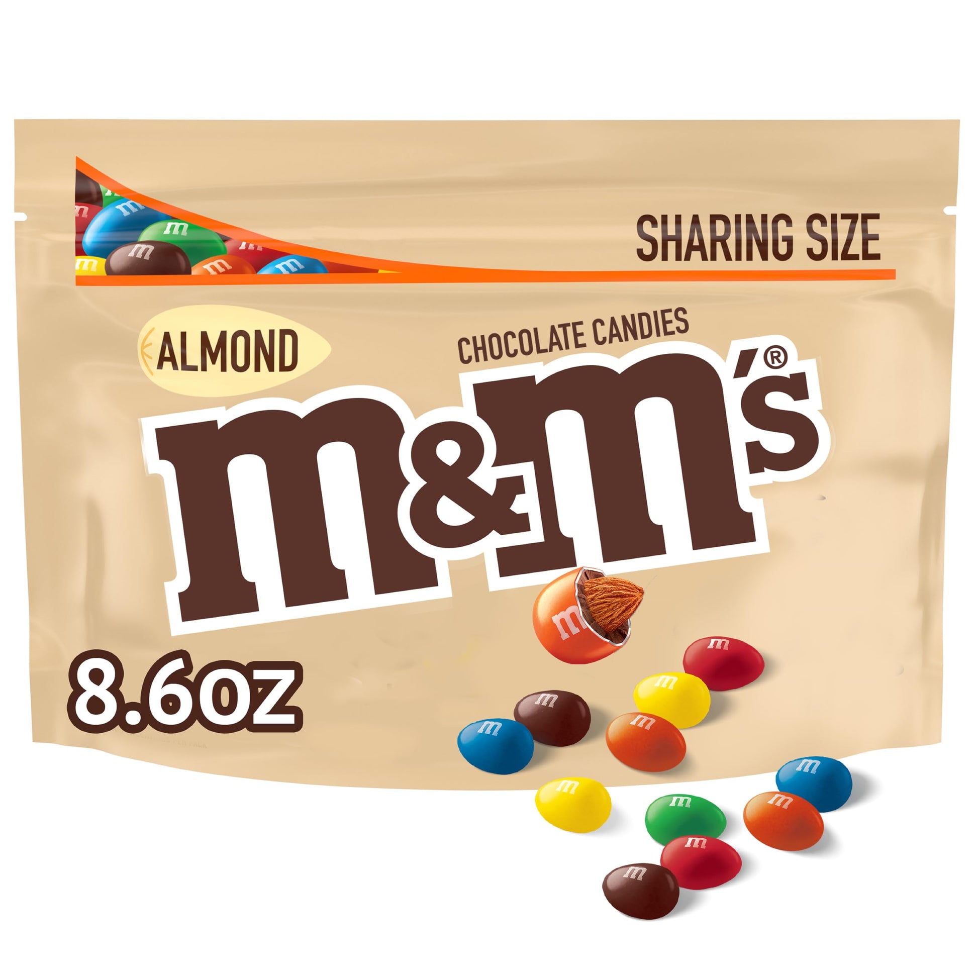 M&MS Almond Milk Chocolate Candy, Sharing Size, 8.6 oz Bag