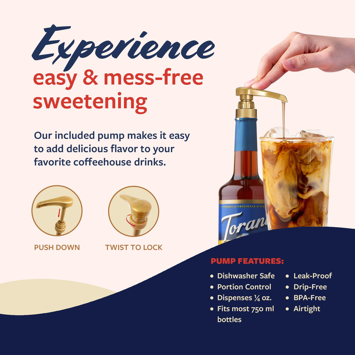 Torani Sugar Free Coffee Syrup, Cinnamon Vanilla, 25.4 Fl Oz, Zero Calorie, Glass Bottle with Pump