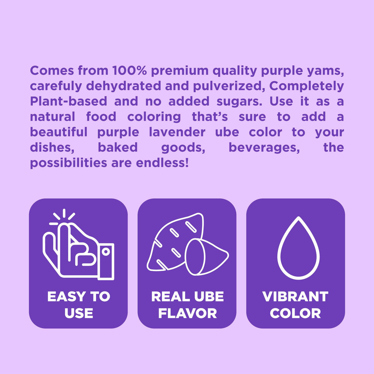 Jans - Natural Ube (Purple Yam) Powder - 5 Oz