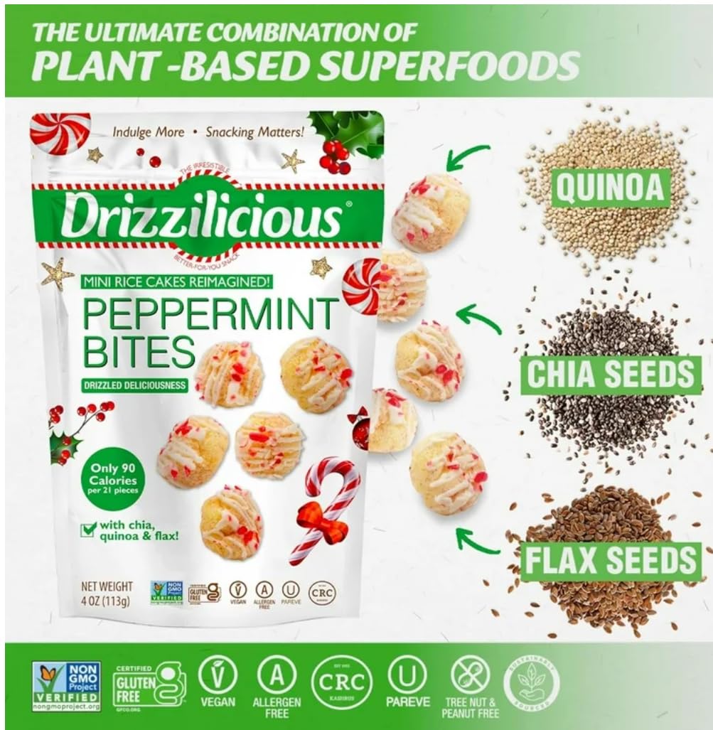 Drizzilicious Peppermint Bites Mini Rice Cakes