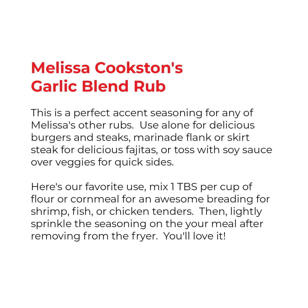 Melissa Cookston'S Garlic Blend Bbq Rub, Award Winning Barbecue Rubs, 16 Oz