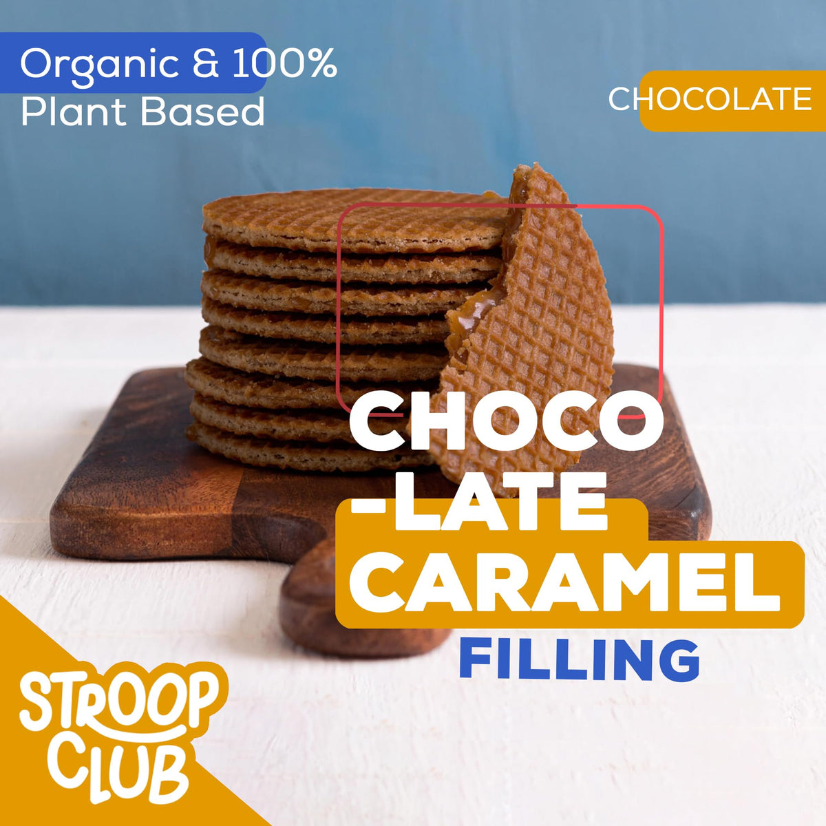 Stroop Club Organic Chocolate Infused Stroopwafel Caramel Treats | Vegan, Plant-Based And Dutch-Approved Indulgence - 24 Chocola