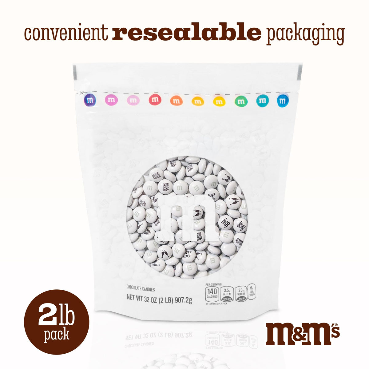 M&MS WORLD Mrs. and Mrs. Milk Chocolate Candy, 2 lbs Bulk Candy for Wedding Decorations, Unique Favors, or Cake Topper