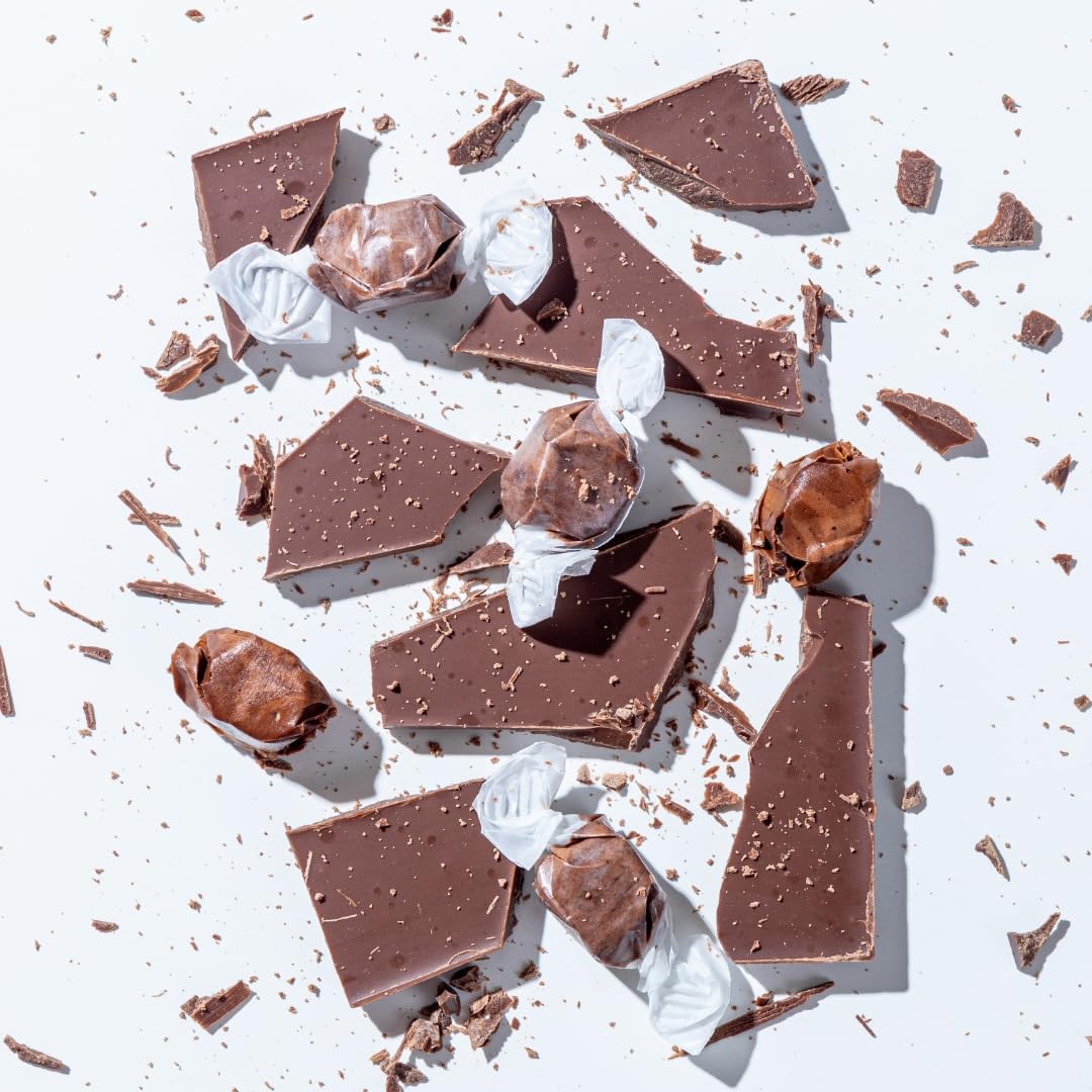 Taffy Shop Choco Choco Chew Chew, Chocolate Salt Water Taffy – Gourmet Soft Chewy Candy, Bulk Sweet Snack, Fresh Gift & Gluten-Free, 30 Individually Wrapped Pieces (7Oz)