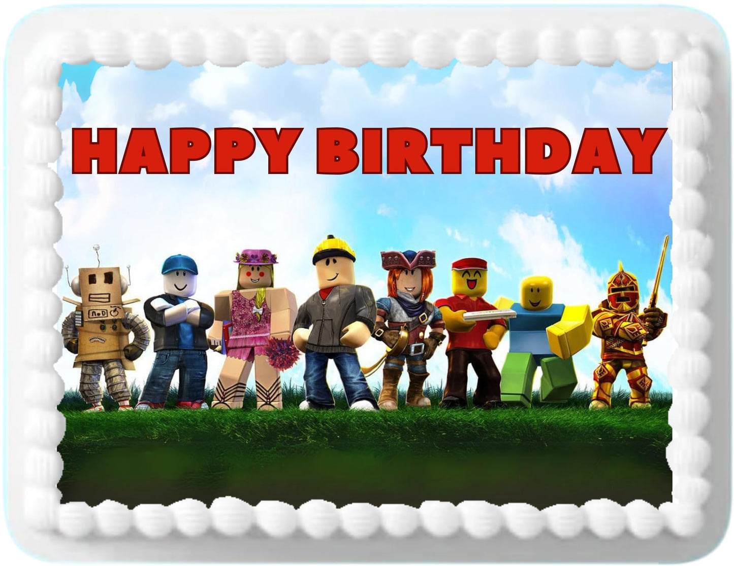BELLETOP Edible Cake Topper - Gamers Happy Birthday, 8.5x11 inch, Blue
