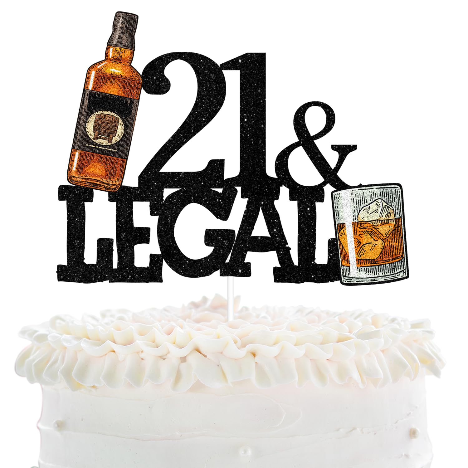 21 & Legal Happy 21St Birthday Cake Topper - Finally Legal Flavor Blend Themed Birthday Party Cake Topper Supplies - Legal Af Cake Topper 21 Cake Topper Decoration