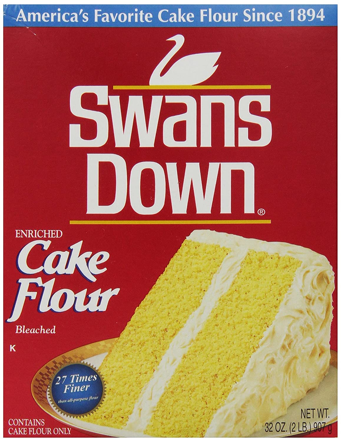 Swans Down Regular Cake Flour, 32oz Box (Pack of 4)