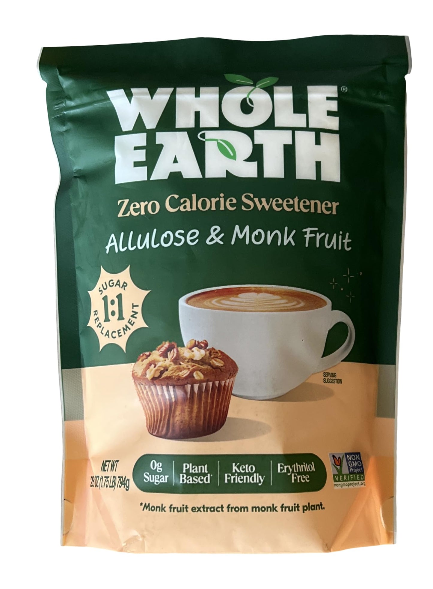 Plant-Based Sugar Alternative - Allulose & Monk Fruit Sweetener Blend, Zero Sugar, Low Calorie, Keto Friendly, No Artificial Swe