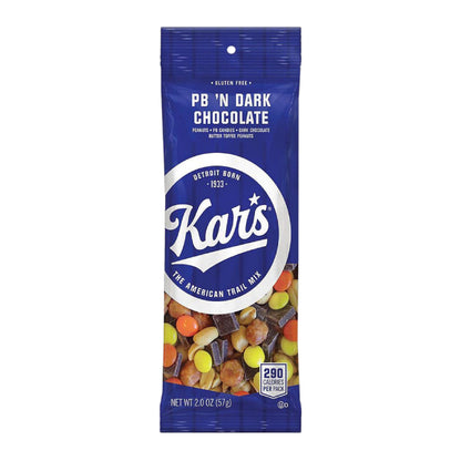 Kars Nuts Peanut Butter N Dark Chocolate Trail Mix - 2 Oz Individual Snack Packs - Pack Of 12, Gluten-Free Snack Mix