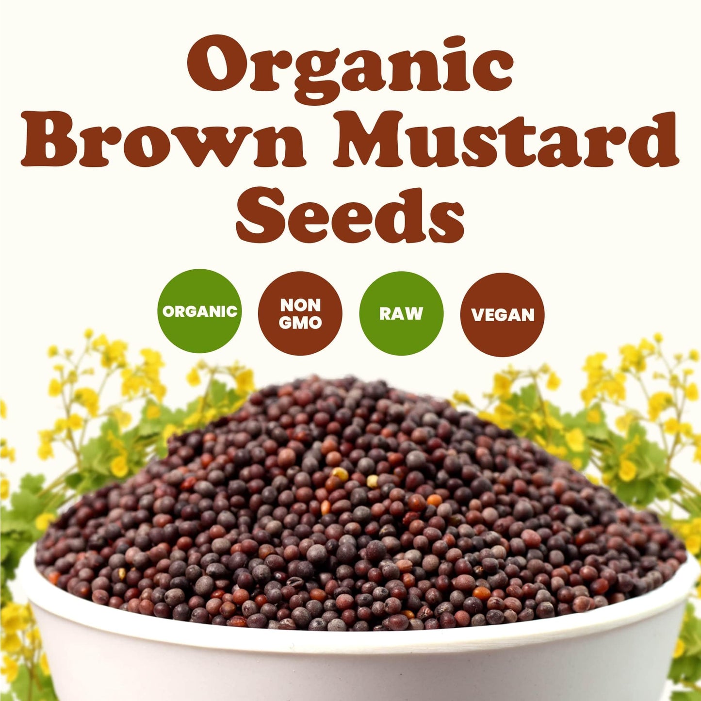 Food To Live Organic Brown Mustard Seeds, 10 Pounds - Non-Gmo. Great For Sprouting, Pickling And Cooking. Non-Irradiated. Bulk.