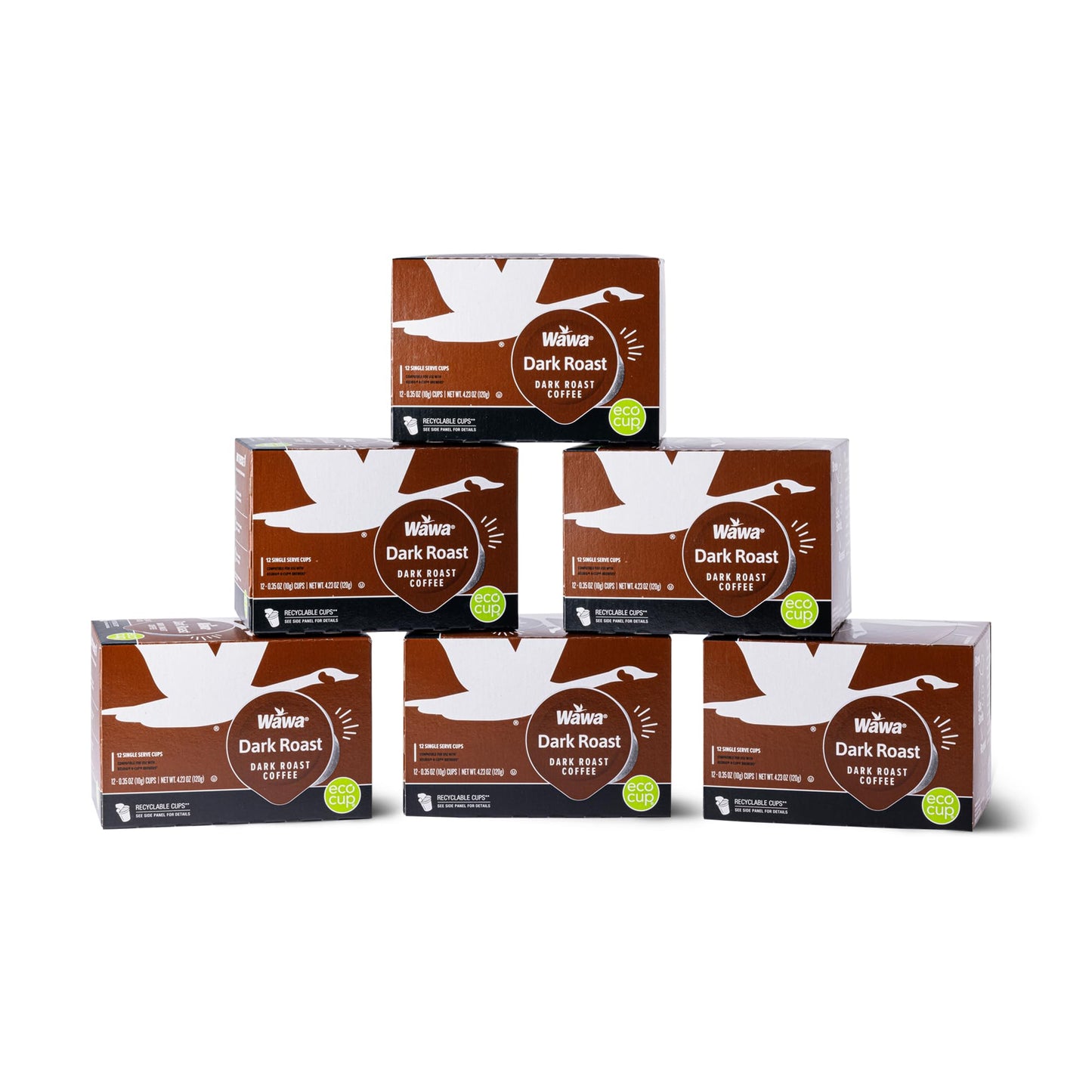 Wawa Dark Roast Single Cup Coffee Pods, 6 Boxes (72 Count)