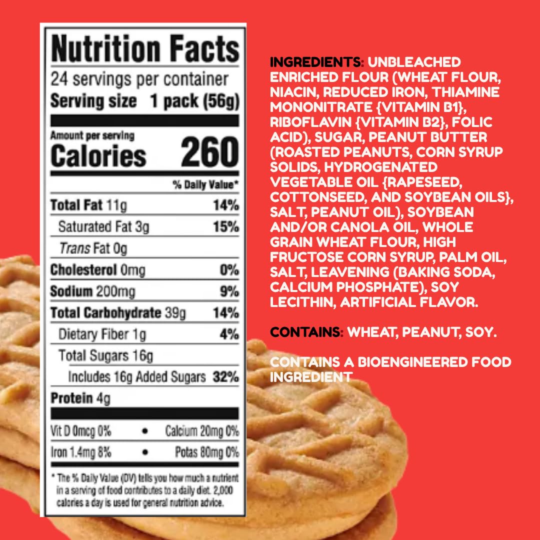 Nutter Butter Cookies - Classic Peanut Butter Sandwich Cookies  24 Pack - Individual Packs for Snack Lovers  Crunchy Peanut Butter Flavor  Perfect for Sharing  Great for Lunchboxes