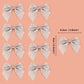 Keaziu 20 Pack Bow Cupcake Toppers, Fabric & Card, Gray 2, Birthday & Wedding Party Decorations