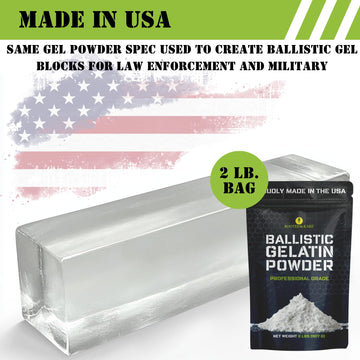 Rooted In Rare Ballistic Gel Powder for Making Ballistic Gel Block or Gelatin Dummy  Product of USA  2 Lbs of Calibrated Mix Supports 10% FBI or 20% NATO Blocks