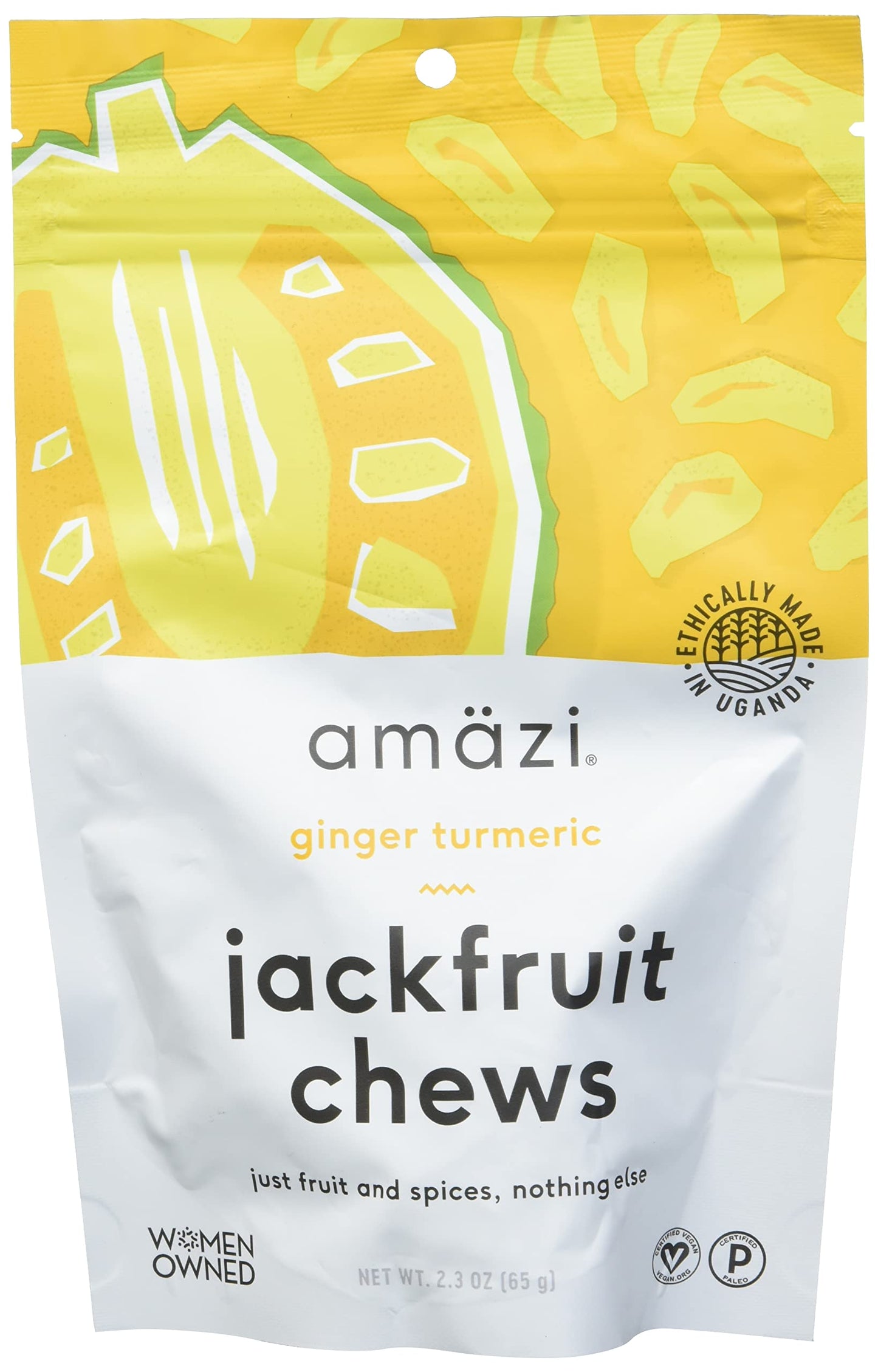Amazi Ginger & Turmeric Jackfruit Chews, 2.3 OZ