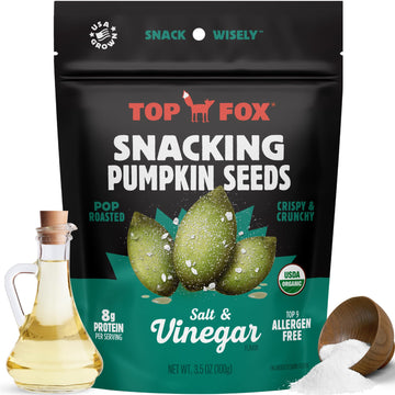 Top Fox Snacks Pumpkin Seeds to Eat (Salt & Vinegar, 3.5 oz - 2 Pack) - Gluten Free Snacks, Healthy Protein Snacks, Keto Friendl