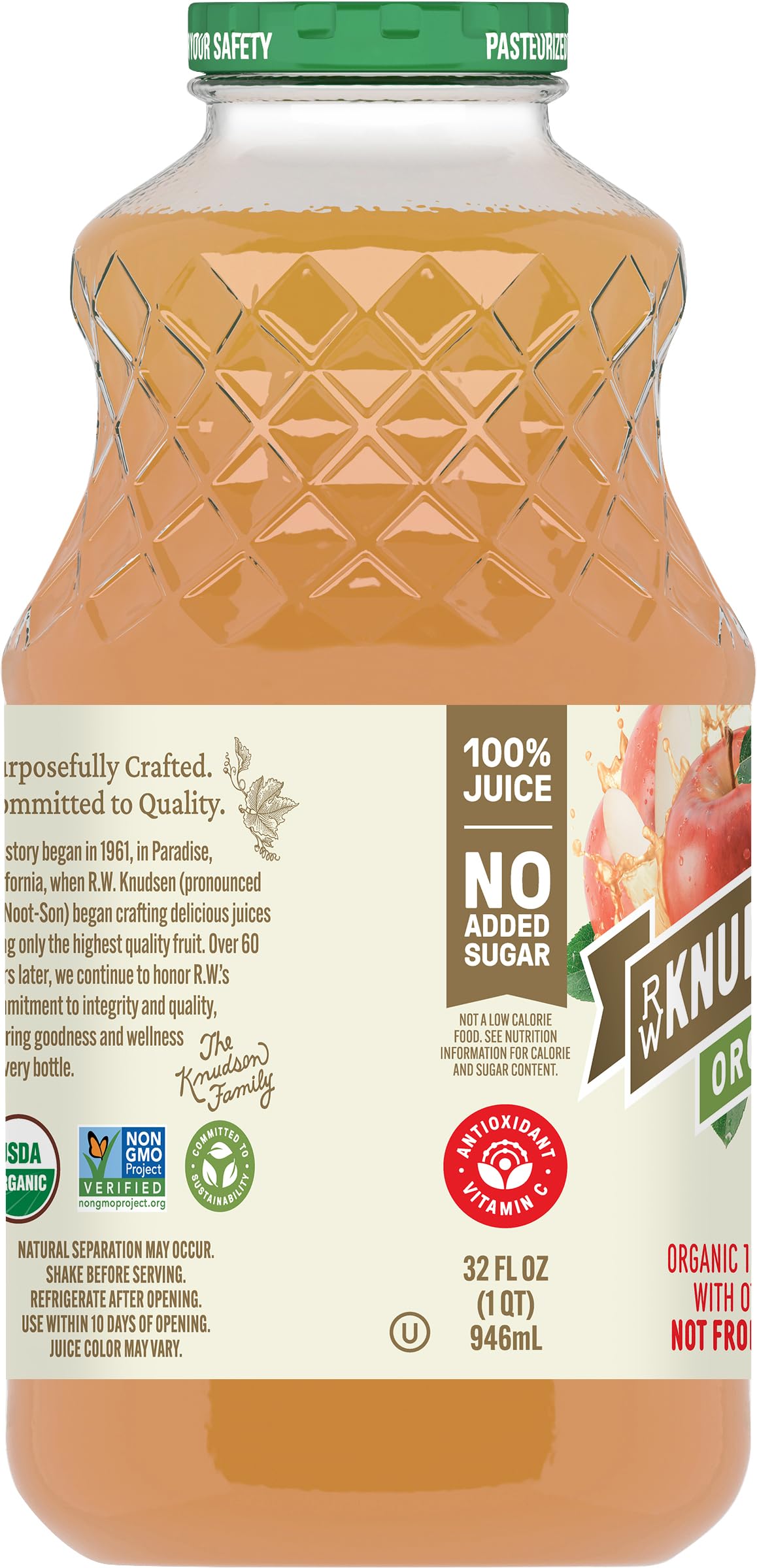 R.W. Knudsen, Organic Apple Juice, 32 Fl Oz