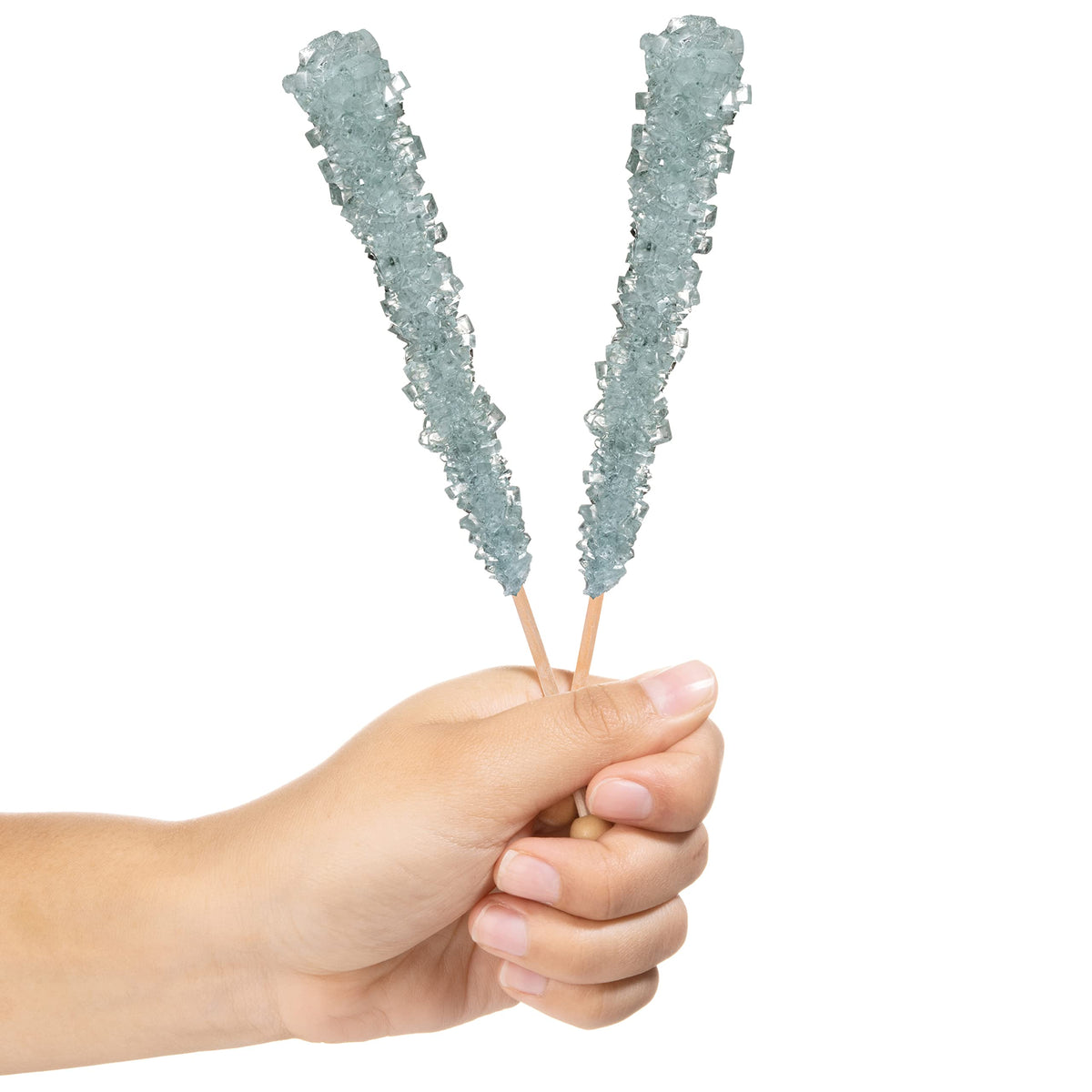 Candy Envy Silver Rock Candy Sugar Sticks - Original Flavor - 12 Count Individually Wrapped
