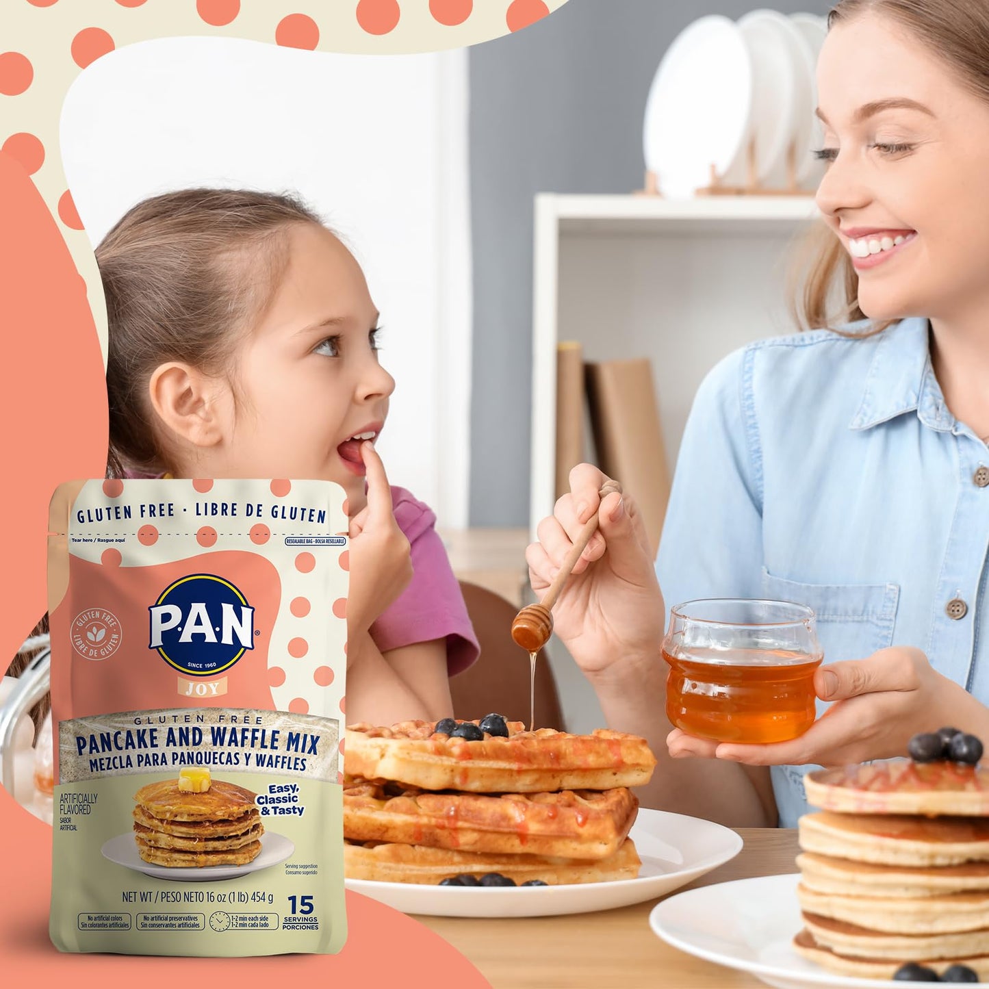 P.A.N Pancake and Waffle Mix - Gluten Free 1 lb. (6 Pack)