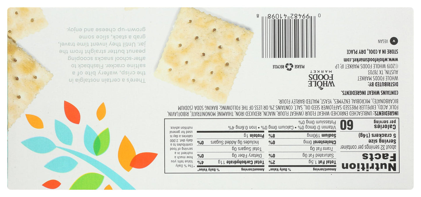 365 by Whole Foods Market Salted Saltine Crackers, 16 Ounce, Perfect for Snacking and Topping