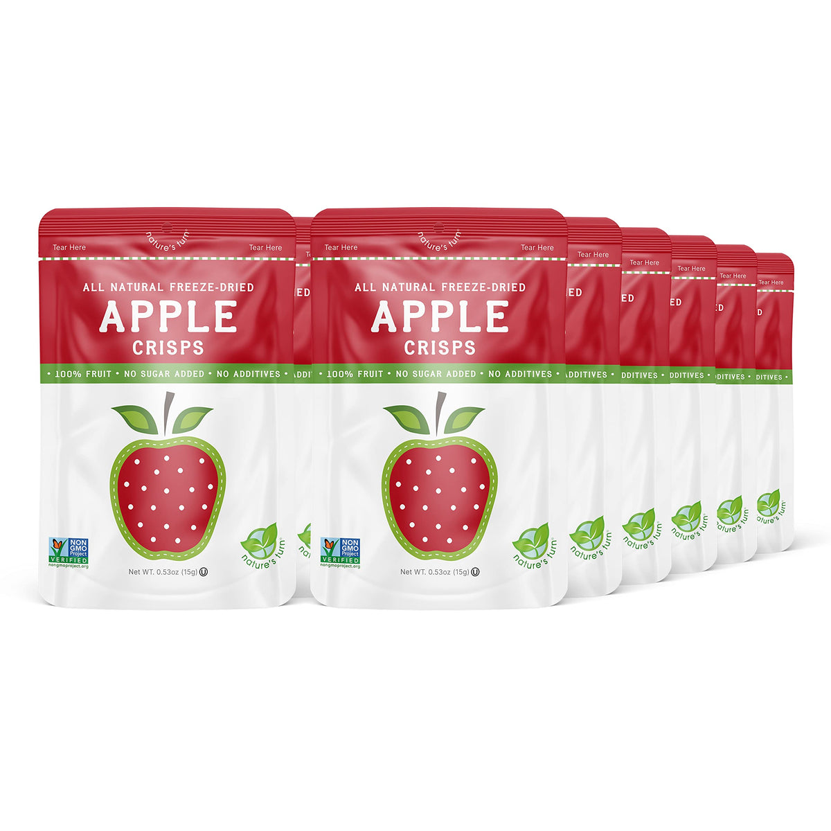 Nature'S Turn Freeze-Dried Fruit Snacks, Apple Crisps, Pack Of 12 (0.53 Oz Each)