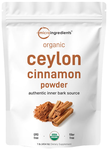 Micro Ingredients Organic Ceylon Cinnamon Powder, 1lb | Premium Sri Lanka Cinnamon for Spice & Seasoning | Great for Baking, Coo