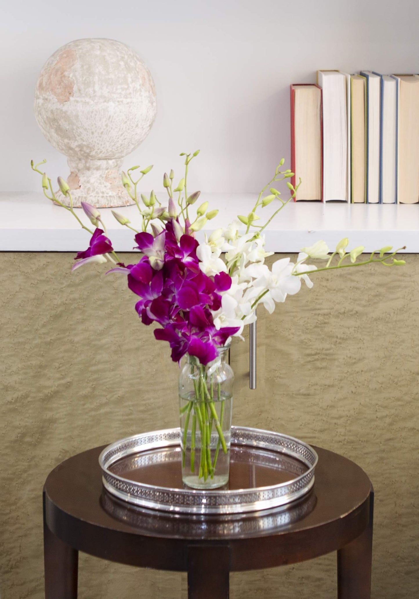 KaBloom Orchid Bouquet - Exotic Opal Orchid Arrangement, Purple & White, Model KADF1245-V999-A999