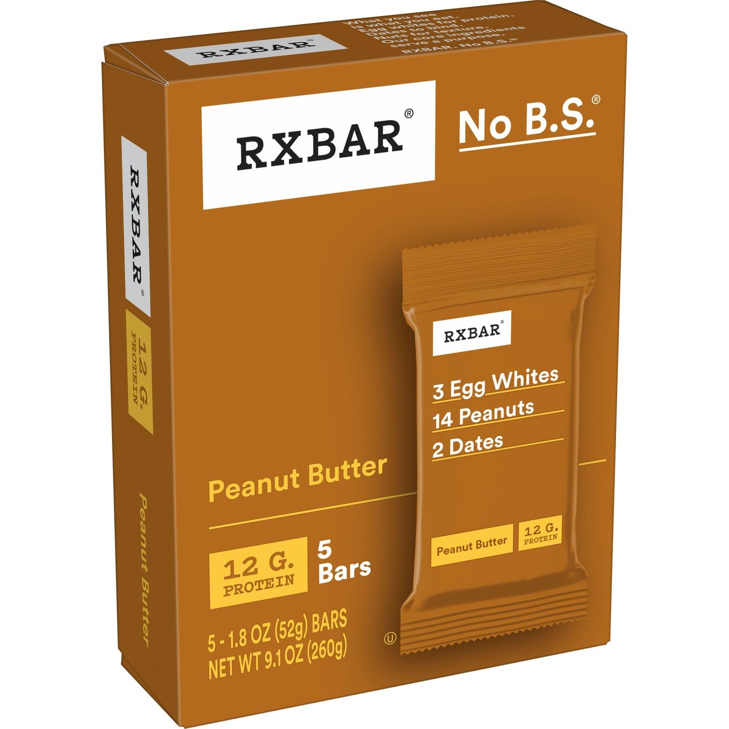 RXBAR Peanut Butter Protein Bar 5 Count, 1.8 OZ