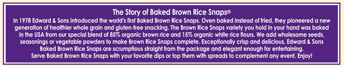 Edward & Sons Brown Rice Snaps Black Sesame 3.50 Ounces (Case of 12)