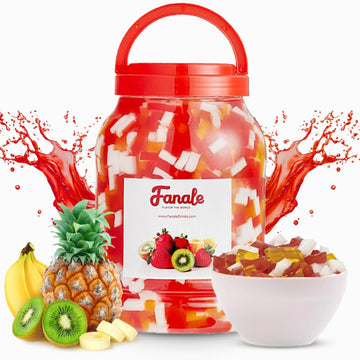 Fanale Coconut Jelly Topping for Bubble Tea, 8.3 lb, Rainbow Jelly, Perfect for Boba, Smoothies, Slushes, Desserts